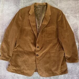 Men's Vintage 70's American Craftsman Brown Corduroy Sports Coat Jacket Sz 2XL